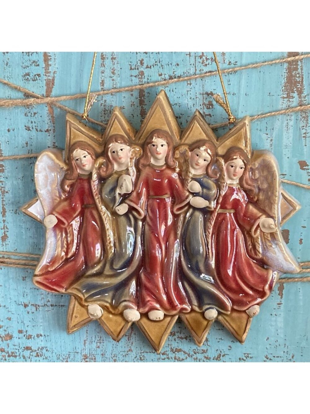 Vintage Ceramic Italian Style 5 Heavenly Angels Christmas Christian Decor